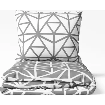 Povlečení Bavlněné povlečení Geometrické tvary šedé / bílé - vende 140x200+70x90