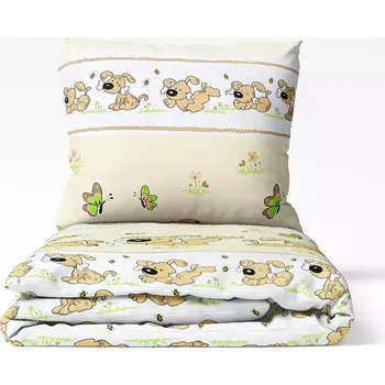 Povlečení Dětské bavlněné povlečení Pes s kostí 140x200+70x90