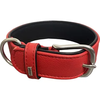 Obojek pro psa Bafpet Kožený obojek EXCLUSIVE 52cm/40mm červená