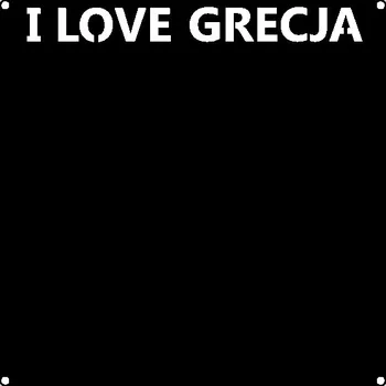 Obraz Čtvercová kovová deska pro TURISTICKÉ MAGNETY Nápis MILUJI ŘECKO 30 cm