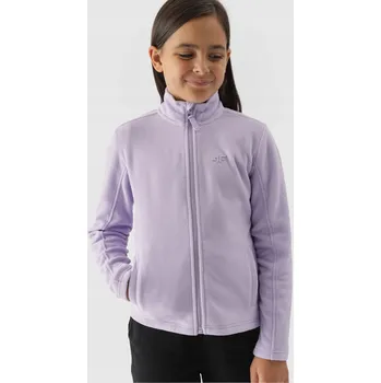 Dívčí mikina DÍVČÍ FLEECOVÁ MIKINA SE STOJÁČKEM SLIM 4F 4FJWMM00TFLEF261-52S FIALOVÁ 140