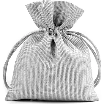 Dárkový pytlík 10x13 cm saténový s lurexem Varianta: 6 šedá světlá zlatá, Balení: 10 ks