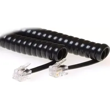 Síťový kabel MicroConnect Modulární kabel spirálový RJ10 (M) - RJ10 (M) 4m černá (MPK10400)