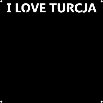 Obraz Čtvercová kovová deska pro TURISTICKÉ MAGNETY Nápis MILUJI TURECKO 30cm