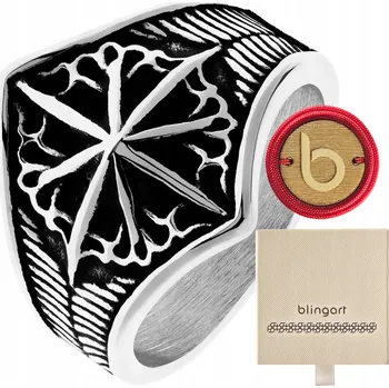 Prsten Pánský signalizátor OKTOGRAM hvězda OCEL VIKINGS vel. 28