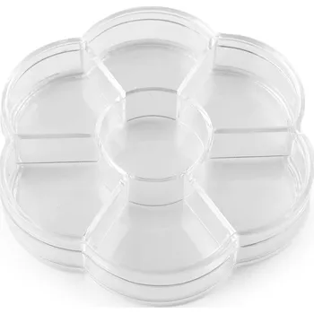 Úložný box Plastový box / zásobník květ Ø10 cm Varianta: transparent, Balení: 1 ks