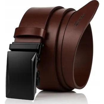 Opasek Pánský Pásek AUTOMAT Kožený elegantní opasek ke kalhotám KRABIČKA Hnědý 145cm