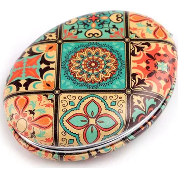 Zrcadlo Kosmetické zrcátko mandala Varianta: 5 krémová tyrkys, Balení: 1 ks