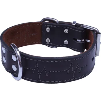 Obojek pro psa Bafpet Kožený obojek EKG 74cm/40mm černá
