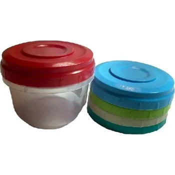 Dóza na potraviny dóza 0,57l, d12x 9cm, šroub.víko, plast