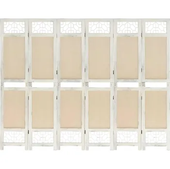 Paraván 6dílná Paraván , krémová, 210 x 165 cm, textil