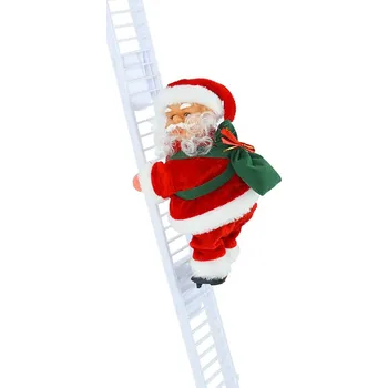 Vánoční dekorace Vánoční dekorace - Postavička Santy Clause, která leze po žebříku a hraje "rolničky rolničky" Barva: Bílá