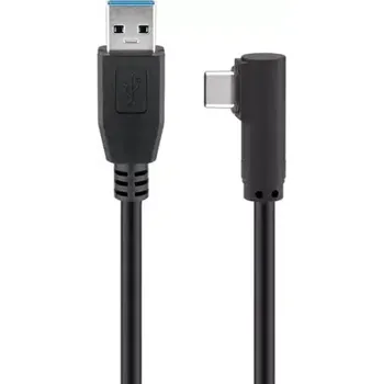 Kabel do PC MicroConnect kabel USB-C 90° úhel (M) - USB3.0 A (M) 3m černá (USB3.1CA3A)
