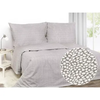 Povlečení Bavlněné povlečení Bílá mozaika na hnědé 140x200+70x90