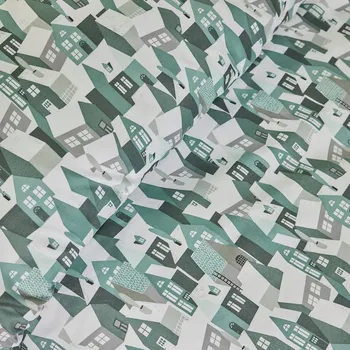 Povlečení Povlečení z mikrovlákna 200x220 Home & You, neutrální vzor – městečko, město