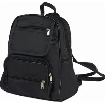 Městský batoh Batoh dámský černý, polský výrobek, kožený batůžek pro vegany