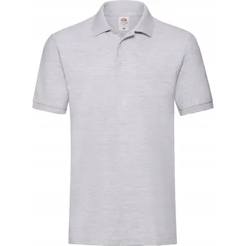 Pánské tričko Pánské POLOKOŠILE FRUIT OF THE LOOM PREMIUM - ŠEDÁ Heather Grey / 3XL