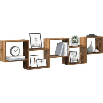 police vidaXL Nástěnná police 5 přihrádek kompozitní dřevo [859995] Barva: Staré dřevo