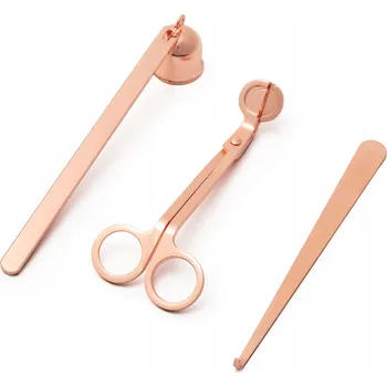 Svíčka Sada příslušenství pro svíčky, zhasovač, nůžky, tyčinka, růžová