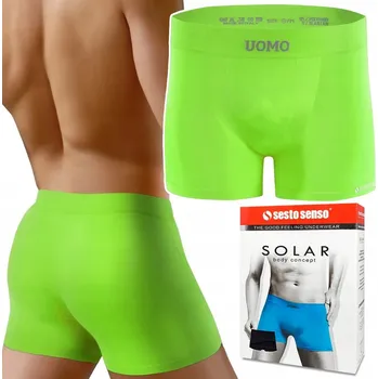 Pánská móda Boxerky SESTO SENSO SOLAR Bezešvé, ZELENOMODRÉ S/M