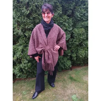 Dámské šaty SLEVA- Dámský teplý pléd ABBY hnědý