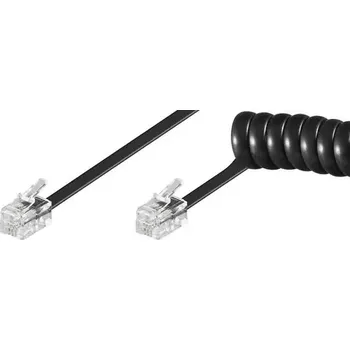 Síťový kabel MicroConnect Modulární kabel spirálový RJ10 (M) - RJ10 (M) 2m černá (MPK10200)