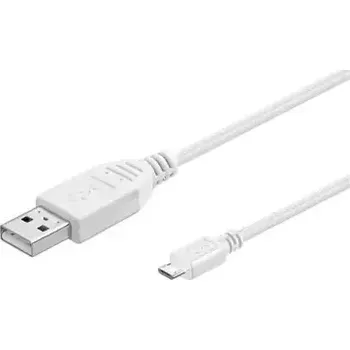 USB hub MicroConnect kabel USB2.0 A (M) - microUSB B (M) 0.3m bílá (USBABMICRO0,30W)