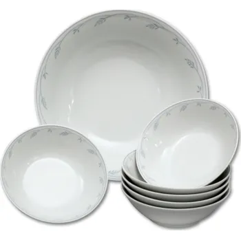 Nádobí Kompotová souprava Thun Opal, modré klásky, 7 dílná