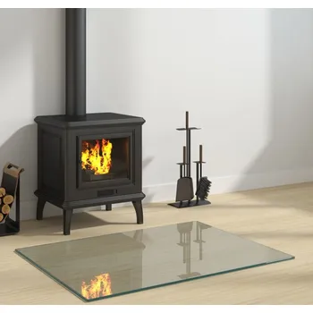 Krbová kamna vidaXL Skleněná deska pod kamna obdélníková 80 x 60 cm [324122]