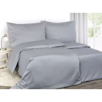 Povlečení Saténové povlečení Neutrální šedé 140x200+70x90