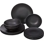 Jídelní servis Břidlice 12 ks černý