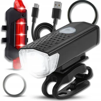 Cyklosvítilna MOCNE LAMPKI ROWEROWE OŚWIETLENIE PRZÓD TYŁ LED USB VODĚODOLNÉ NA KOLO