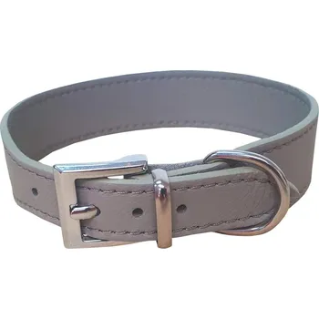 Obojek pro psa Bafpet Kožený obojek SETA 38cm/28mm šedá