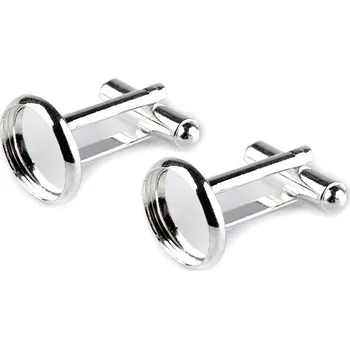 Hobby drát Manžetové knoflíky s lůžkem Ø14 mm polotovar Varianta: stříbrná světlá, Balení: 2 ks