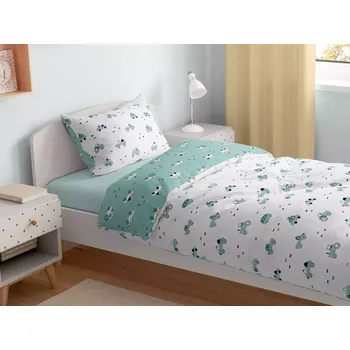 Povlečení Dětské bavlněné povlečení Zelená a bílá autíčka - vende 140x200+70x90