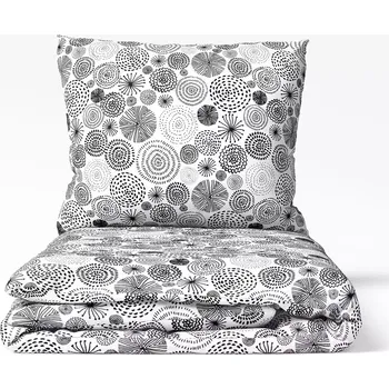 Povlečení Bavlněné povlečení Černé kruhy na bílé 140x200+70x90