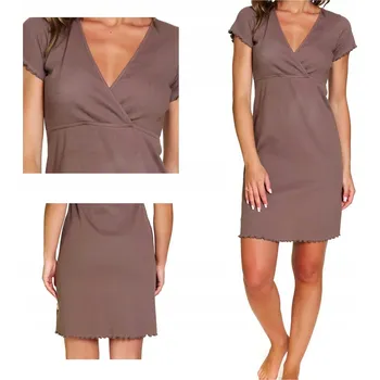 Dámská noční košile Košile noční s krátkým rukávem Doctornap TCB 7303 Hnědá L