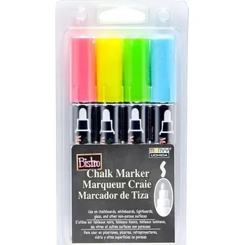 Dekorativní fixy na dřevo, sklo, křídové, vodou ředitelné, vícebarevné Marvy Uchida, 4 ks