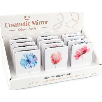 Zrcadlo Kosmetické zrcátko květ Varianta: 1 mix variant, Balení: 12 ks