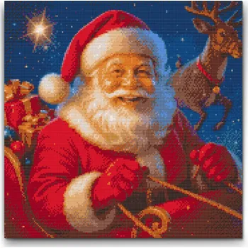 Diamantové malování Diamantové malování - Santa Klaus Velikost: 50x50cm, Rámování: Pouze srolované plátno, Diamanty: Kulaté