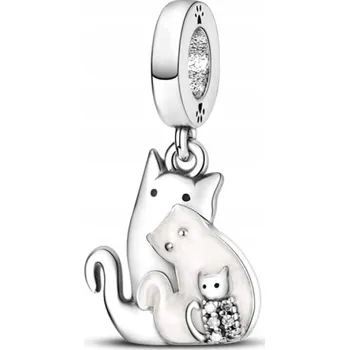 Přívěsek Přívěsek charms kočka kotě rodina koček stříbro s925