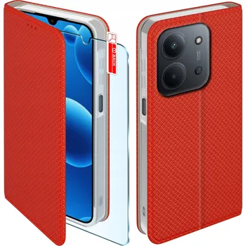 Pouzdro na mobilní telefon Pouzdro s klopou KrainaGSM pro Xiaomi, Redmi 15C 5G červené