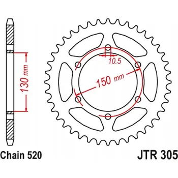 Řetězová sada pro motocykl ROZETA ŘETĚZOVÉHO KOLA JT SPROCKETS ZADNÍ JTR305.46ZBK