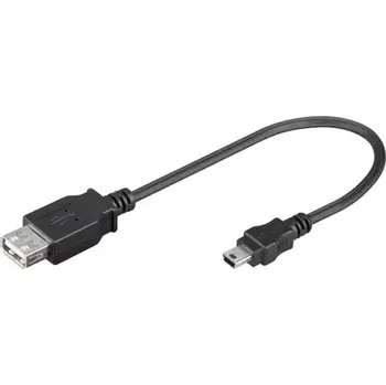 USB hub MicroConnect kabel USB2.0 A (F) - miniUSB B (M) 0.2m černá (USBAFBM)
