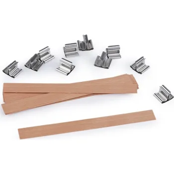 Svíčka Dřevěný knot na svíčky s držákem 1,3x13 cm Varianta: hnědá přírodní, Balení: 10 ks