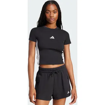 Pánské tričko ADIDAS Tričko Essentials 3-Stripes Slim Baby 2XS BÍLÁ|ČERNÁ
