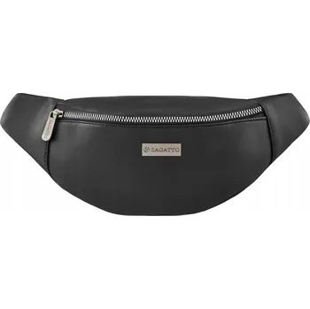 Ledvinka Dámská ledvinka z eko kůže černá prostorná taška crossbody ZAGATTO