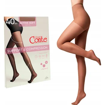 Podprsenka Punčocháče hladké Conte Elegant ACTIVE SOFT 40den hnědé Mocca velikost 4