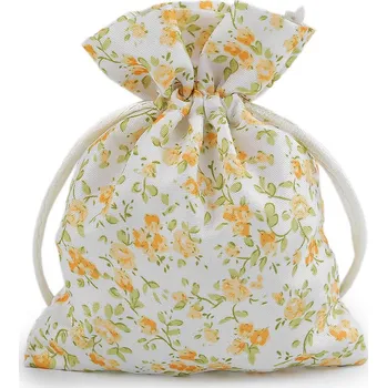 Dárková taška Dárkový pytlík květy 10x13 cm Varianta: 1 žlutá, Balení: 10 ks