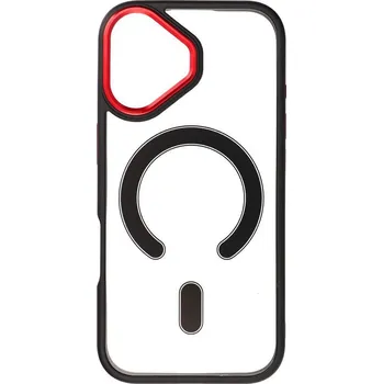 Náhradní kryt pro mobilní telefon Kryt Color Edge Mag Cover Case s MagSafe iPhone 17 Černá Červená